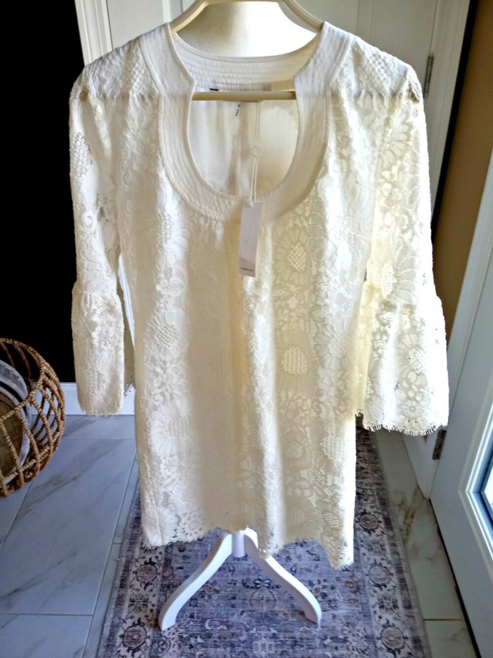 NEW! TRINA TURK BOHO LACE DRESS SILK LINING BRIDE SZ 0